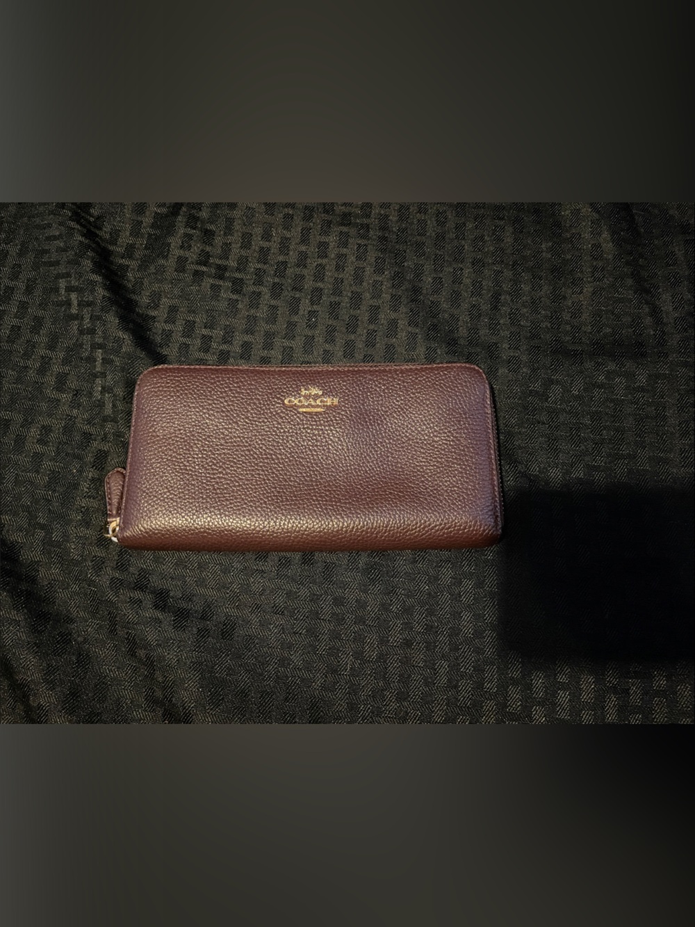 Coach Pebbled Zip Around Wallet — Plum/ like new